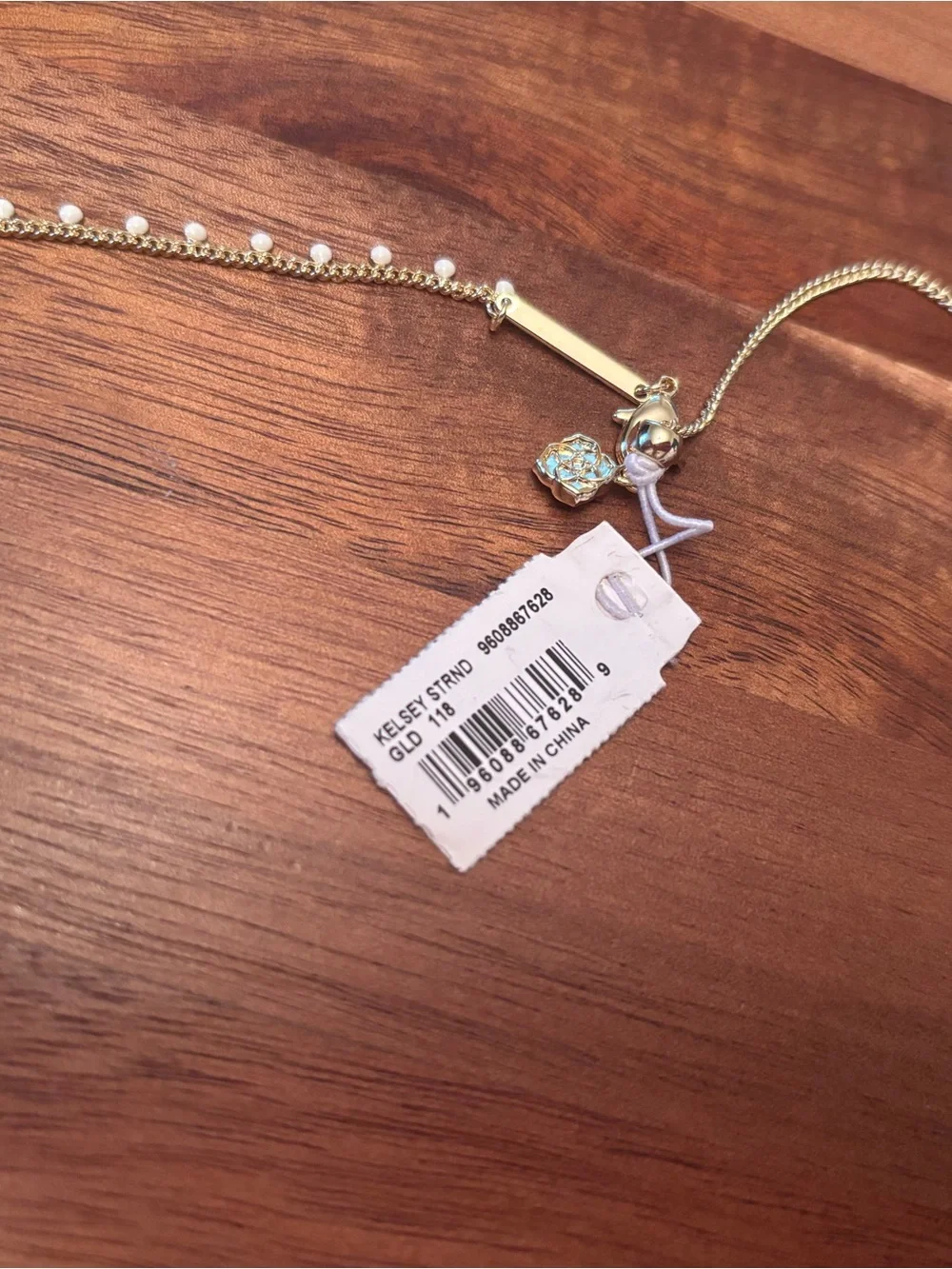 Kendra Scott Gold Necklace with White Bead Drops